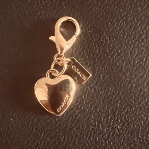 Coach Gold Heart Pendant keychain charm